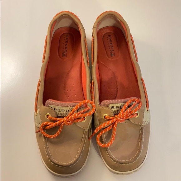 Sperry Women’s Angelfish Linen/Coral size 8 - Picture 1 of 8